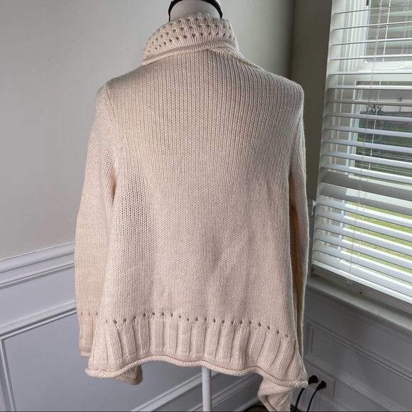 Michael Kors cream waterfalls open sweater cardigan size medium - Picture 4 of 6